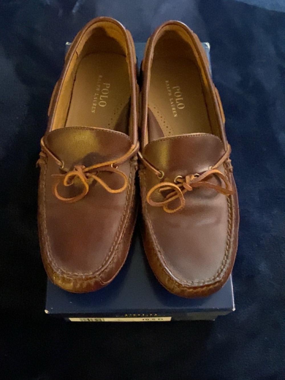 New Polo by Ralph Lauren Brown Leather Moccasin Loafers